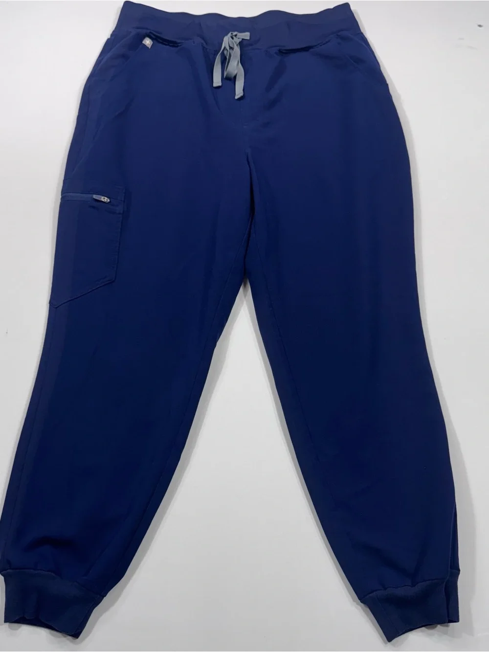 FIGS Scrubs, Zamora Jogger Scrub Pants, Navy Blue, Tapered Ankle Cuffs, Sz. L/P